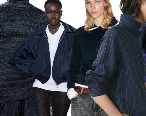 23 námořnicky modrých kousků z H&M, Zary a Manga, které nahrazují mé černé zimní stálice