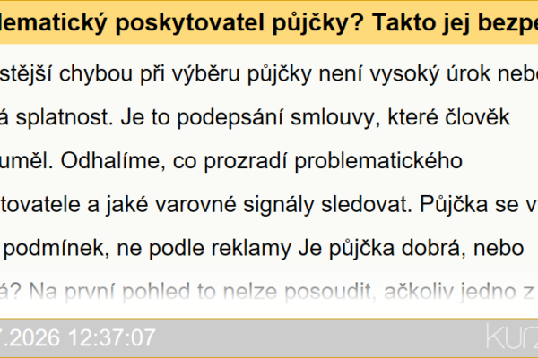 rozpoznat problematického poskytovatele