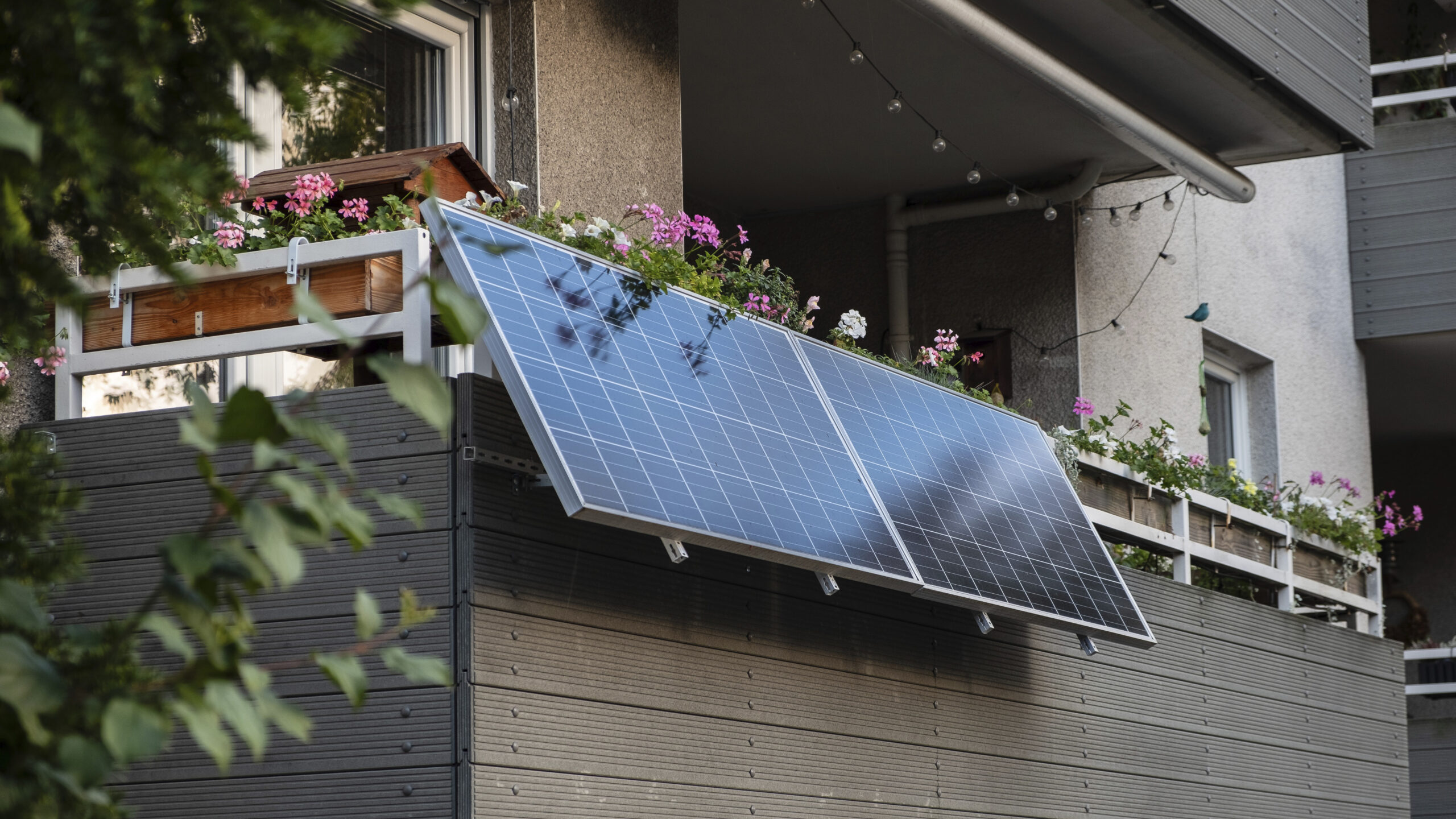 Plug-in solární panel na balkoně v Německu