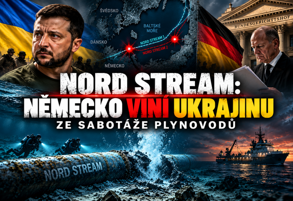 Nord Stream – AI ilustrace sabotáže plynovodů v Baltském moři s mapou, potápěči a německým vyšetřováním